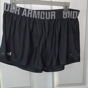 Under Armour Athletic Shorts with Gray Logo Waistband